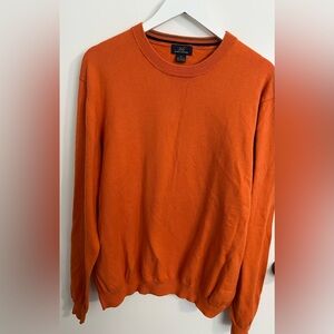 346 Brooks Brothers Men’s XL Pullover Orange Sweater Cotton Cashmere